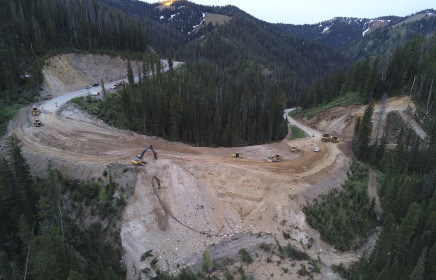 Nonstop work underway to build detour along massive Teton Pass landslide