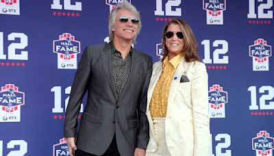 Jon Bon Jovi and wife attend Tom Brady Patriots Hall of Fame induction