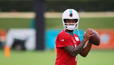 Miami Dolphins quarterback Tua Tagovailoa skips practice over contract situation