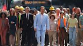 Matthew McConaughey Leads Crowd of People Through Los Angeles While Filming Salesforce Commercial