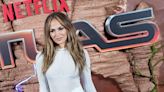 Jennifer Lopez Goes Sheer in Mint Top and Matching Trousers for ‘Atlas’ Photo Call