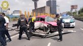 Fuerte choque de taxi sobre Río San Joaquín deja 3 heridos