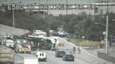 Costco semitruck overturned on I-580 in East Bay, four-vehicle crash