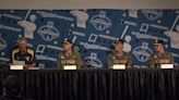 West Virginia baseball coach Randy Mazey and players NCAA regional finale in Tucson