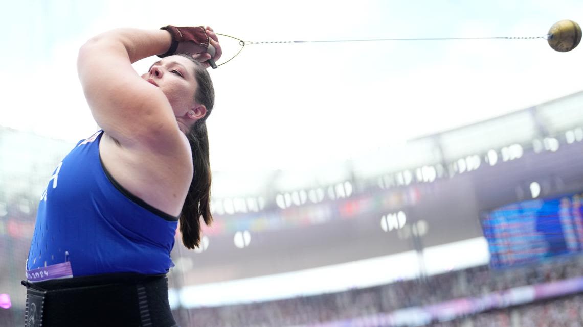 'It's OK to cry,' Olympian tells Rene Knott after disappointing hammer throw in Paris