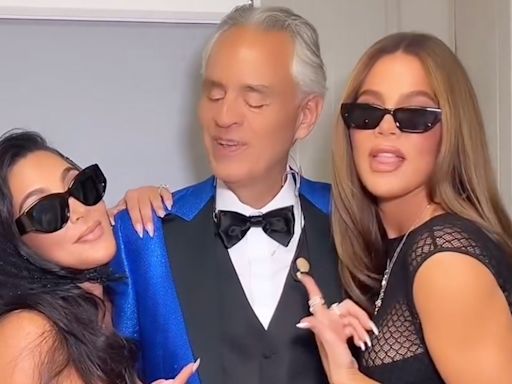 Khloe bares underwear in sheer dress while at Andrea Bocelli concert in Italy