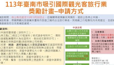 瞄準國際觀光客 留宿台南1晚補助800元 團遊景點也有好康