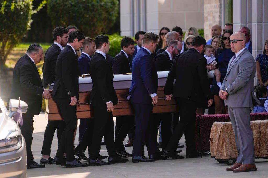 At funeral for Gaudreau brothers, Johnny’s wife reveals their third child is on the way