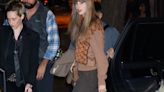 Taylor Swift Wears Heeled Loafers and Wide-Legged Pants for Fall Professor Look