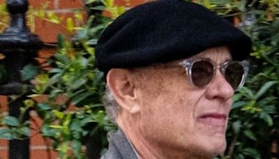 Tom Hanks looks unrecognisable as he steps out in London with wife Rita Wilson