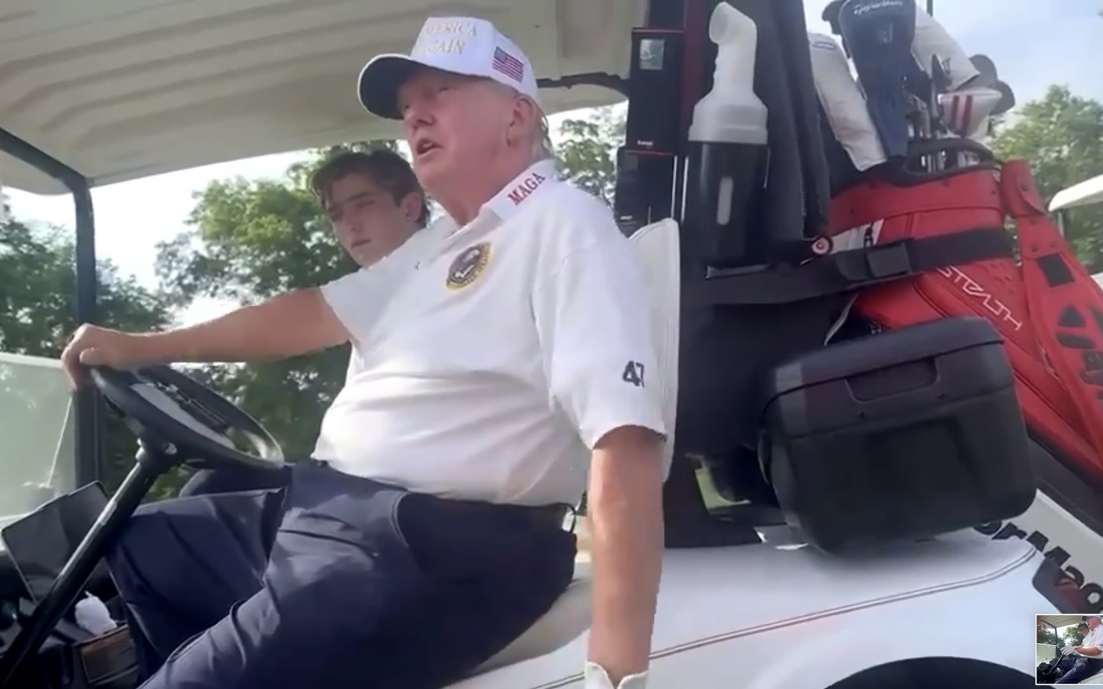 Trump says Biden is ‘broken-down pile of crap’ and Harris is ‘so f---ing bad’ in leaked video