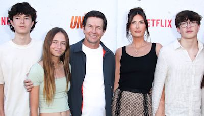 Mark Wahlberg and three of his children at The Union premiere