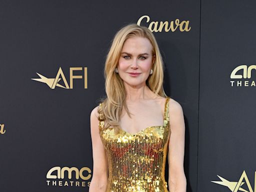 Nicole Kidman Accepts Her Lifetime Achievement Award in a Gold Sequined Gown