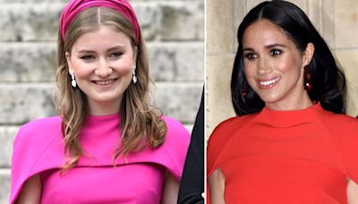 Queen Mathilde's daughter Princess Elisabeth copies Meghan Markle in hot pink fitted dress