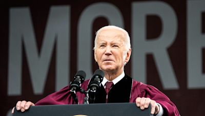 Biden delivers Morehouse commencement speech as some on campus express pro-Palestinian messages