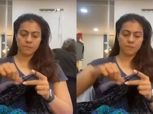 Video: Kajol shows off her crocheting skills as she gets her hair and make-up ready | Hindi Movie News - Times of India