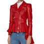 Women's red leather jacket