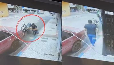 Propietario logró ahuyentar a ladrón que intentaba prender su motocicleta uniendo cables: lo vio a través de su sistema de seguridad