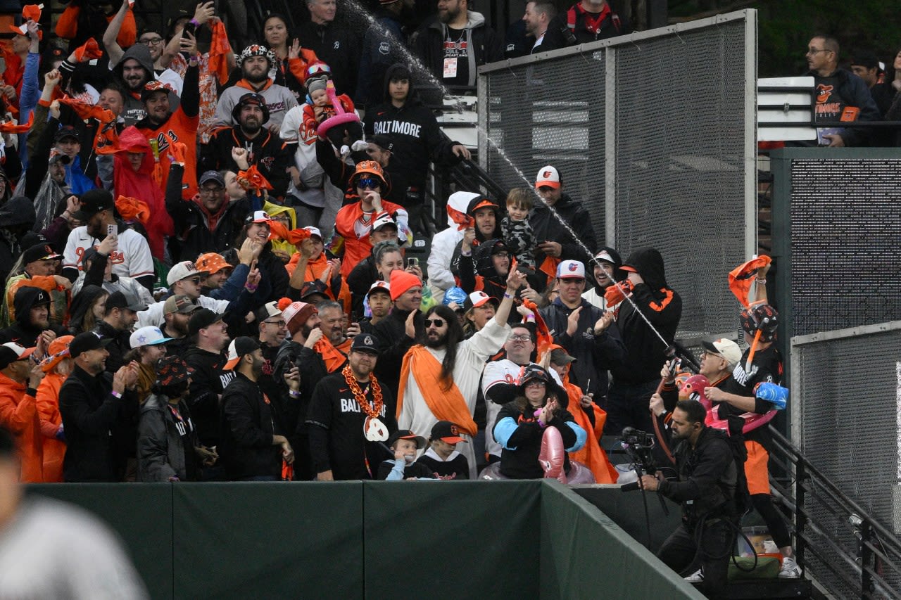 Orioles owner takes a turn in the Camden Yards ‘Splash Zone’ — and the team quickly scores twice