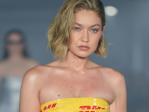 Gigi Hadid Literally Wore Packing Tape As A Mini Dress & It's A Whole Look