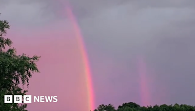 Retford: 'Beautiful' red rainbow brightens up stormy skies