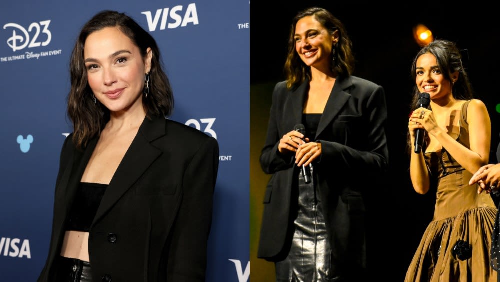 Gal Gadot Goes All-black in Bralette Top and Leather Skirt and Rachel Zegler Embraces Fall Hues With Florals to Promote ‘Snow White’ at...