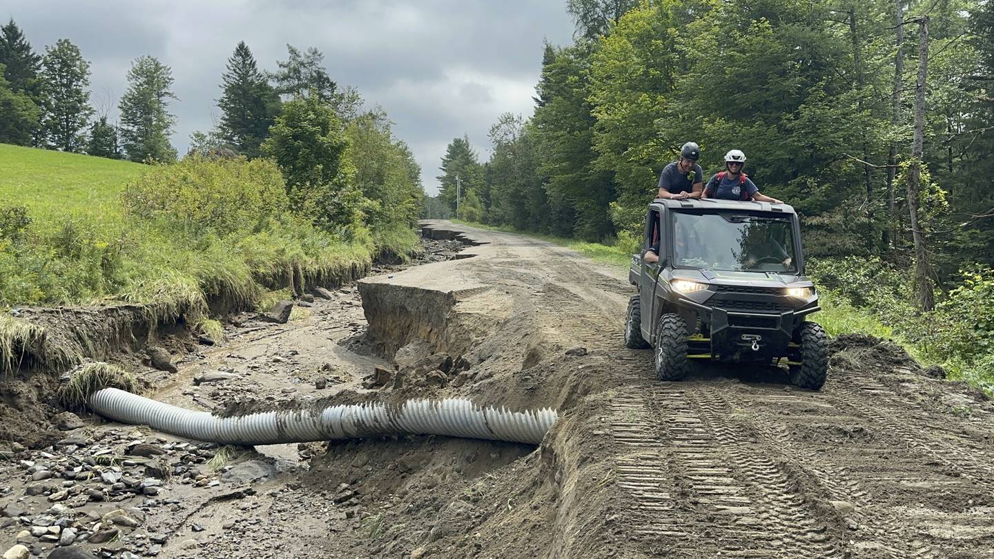Heavy rain in northern Vermont leads to washed out roads, damaged homes and rescues