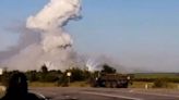 Ukraine drone hit sets Russian munitions depot ablaze