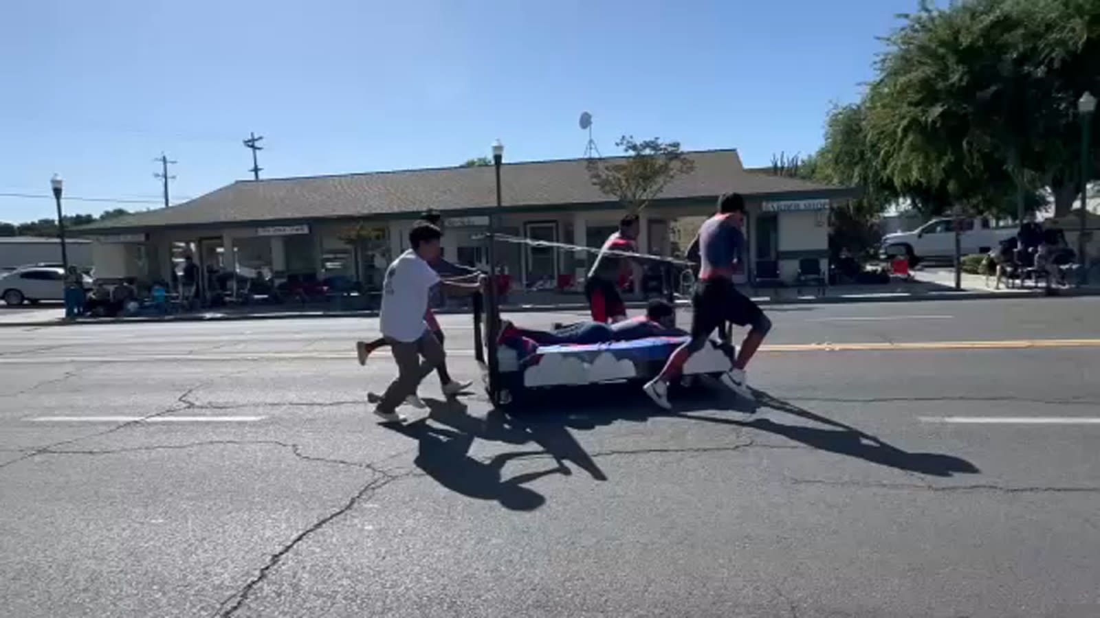 Bed races held as part of Horned Toad Derby in Coalinga