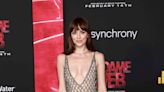 Dakota Johnson Wore an Extremely Naked Fishnet Dress With the Deepest Plunging Neckline