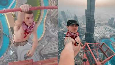 Free climber didn't realise crane had been covered in grease before scaling 1,200ft Dubai tower