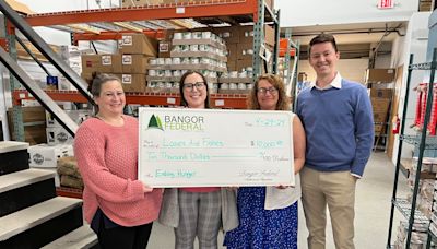 Bangor Federal Credit Union donates $10,000 to Loaves & Fishes to help combat food insecurity