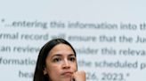 Left-wing AOC was with her fiancé at a Brooklyn cinema when pro-Palestine supporters accosted her, demanding she say the word 'genocide'