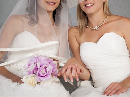 Two brides who kept wedding dresses secret discover they chose same gown