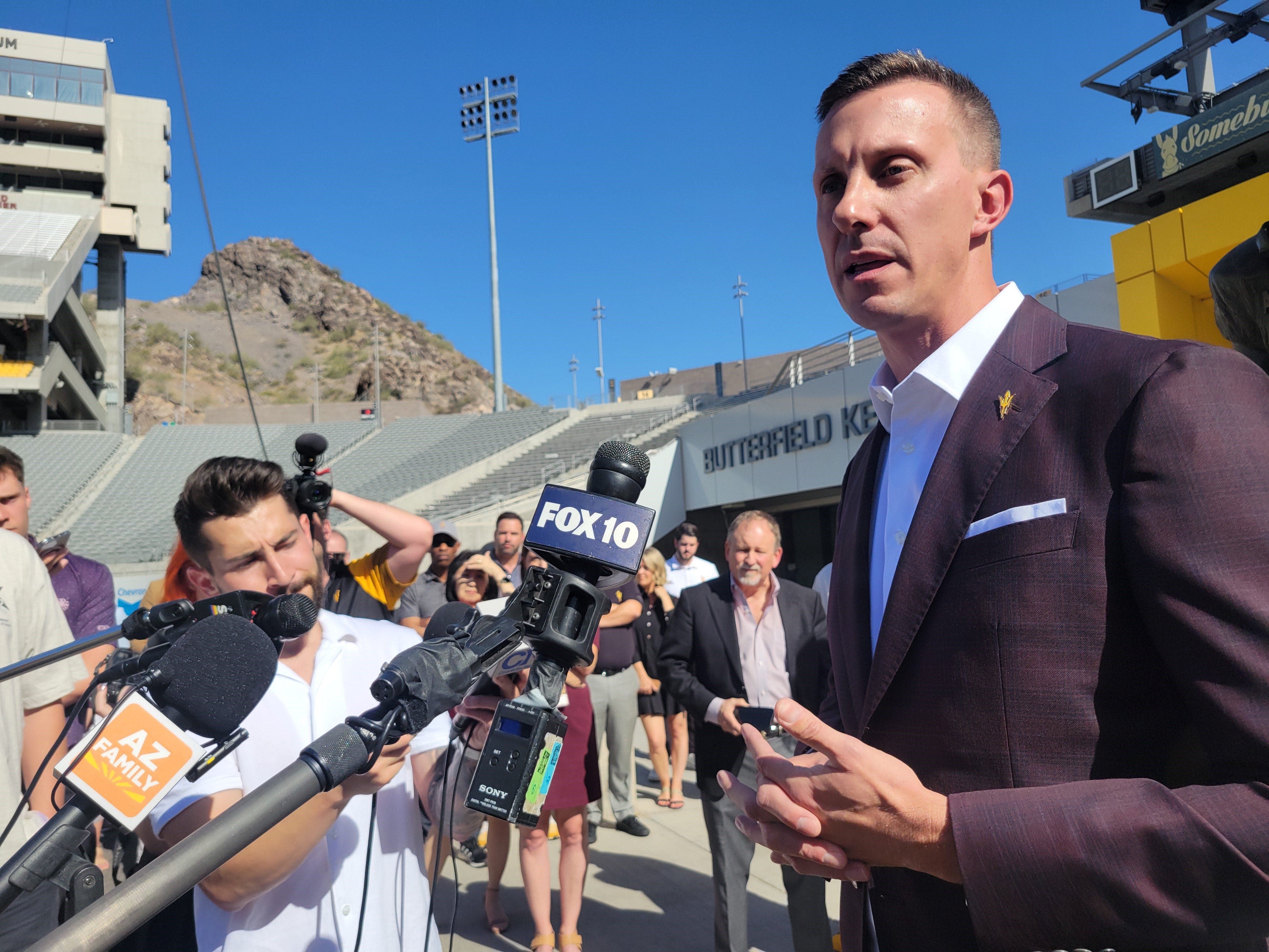 New Arizona State athletic director Graham Rossini quietly introduced on Thursday