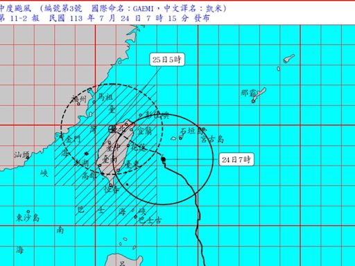 颱風凱米估今夜登陸! 晚間到明清晨｢影響最劇烈｣19縣市豪大雨特報