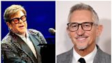 Sir Elton John settles £10 football bet with Gary Lineker