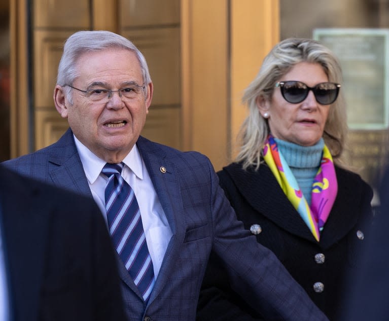 ...': Menendez Takes Risk by Pointing Finger at Wife, White-Collar Expert Says | New York Law Journal