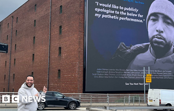 Leeds fantasy football player makes billboard apology