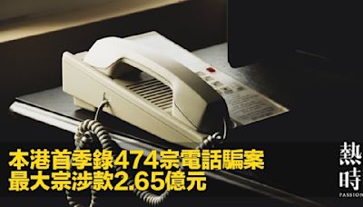 本港首季錄474宗電話騙案 最大宗涉款2.65億元