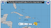 Center of Tropical Storm Bret over southeastern Caribbean. See latest spaghetti models