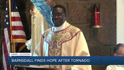 A BEACON OF HOPE: St. Mary's Catholic Church in Barnsdall holds first service since tornado