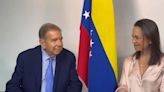 Edmundo González y María Corina Machado juntos en conferencia del Consejo de las Américas