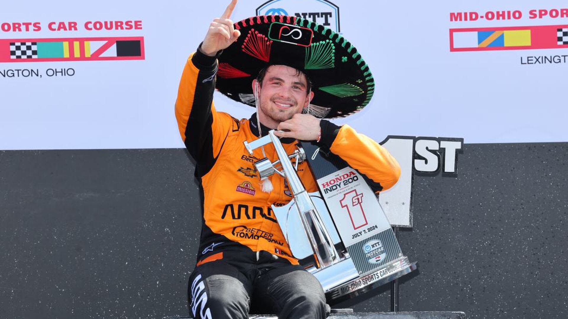 Pato O'Ward gets IndyCar win he can finally celebrate as drivers weigh in on hybrid debut