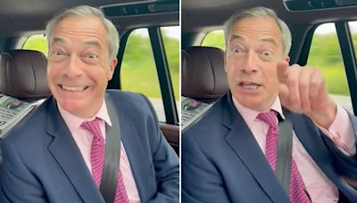 Watch: Nigel Farage taunts Rishi Sunak by rapping hit Eminem song