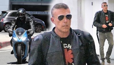 Ben Affleck rocks new leather look on a motorbike amid divorce rumours