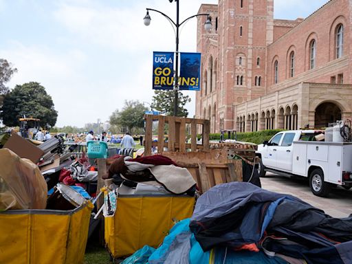 UCLA's Royce Hall vandalized, plaza left strewn with debris after protesters' encampment dismantled