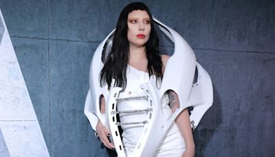 Lady Gaga Dressed Like a Car Part to the Chromatica Ball Red Carpet Premiere
