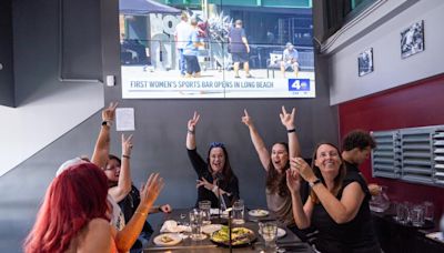 Crowds flock to new Long Beach bar showcasing women's sports