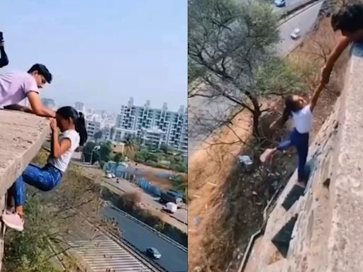 Viral Video: Pune Girl Hung From Building's Terrace For Reel Near Swami Narayan Temple, Faces Massive Backlash...